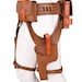 Leather Tactical Drop Leg Holster with Utility Pouches