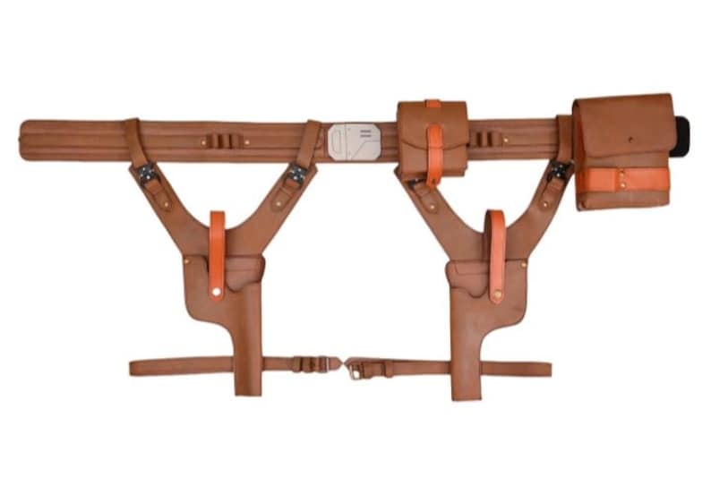 Leather Tactical Drop Leg Holster with Utility Pouches