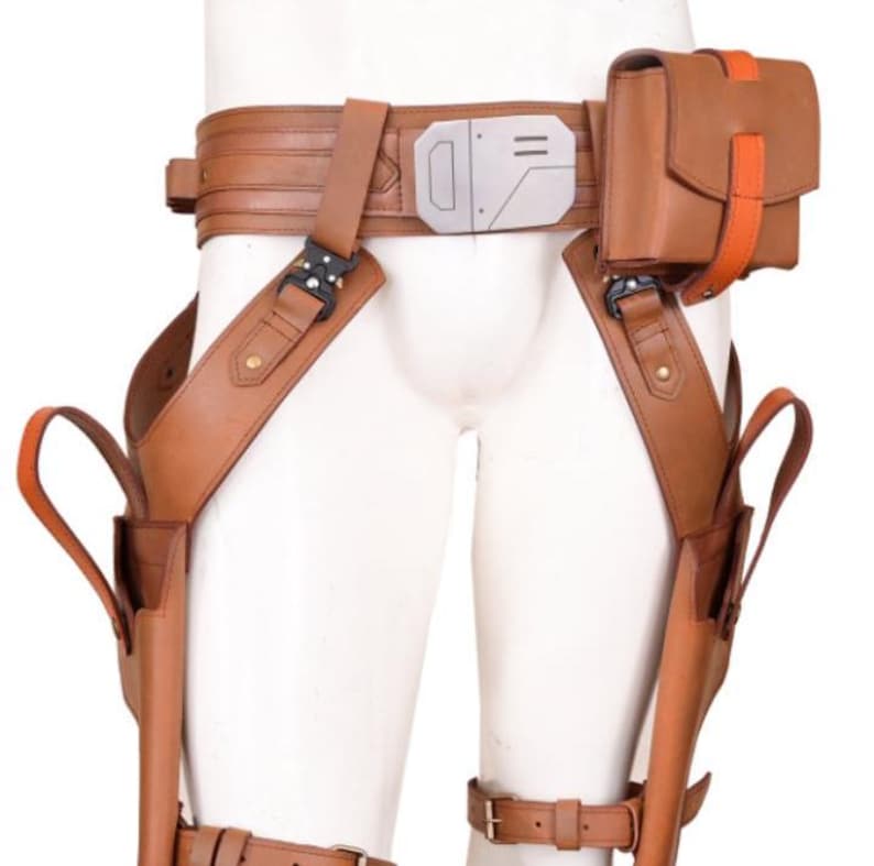 Leather Tactical Drop Leg Holster with Utility Pouches
