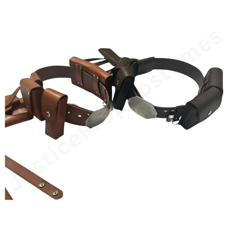 Leather Gun Belt with Holster & Pouches