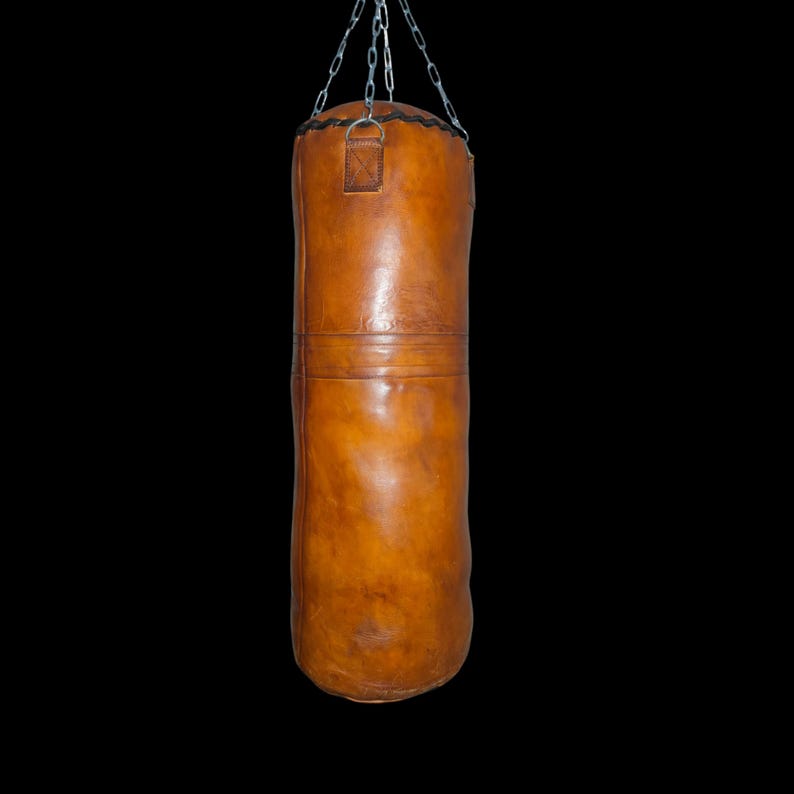 Vintage Leather Heavy Punching Bag – Retro Boxing Training Equipment