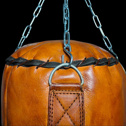 Vintage Leather Heavy Punching Bag – Retro Boxing Training Equipment